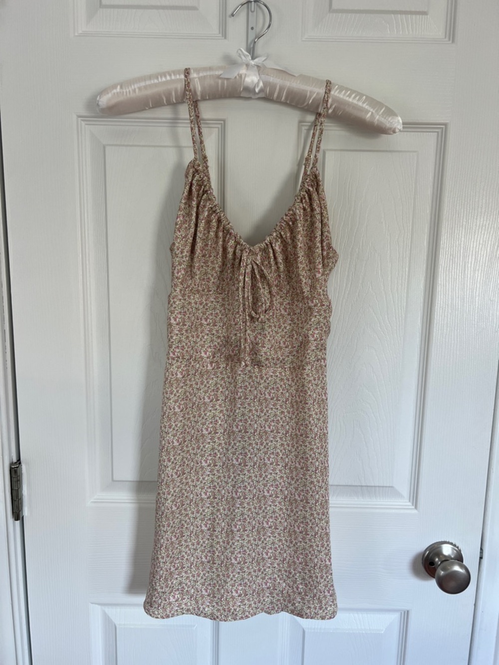 RESA Pink and Green Floral Tie-Front Dress